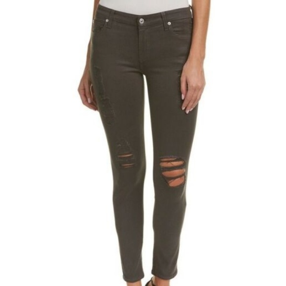 NWT 7 for All Mankind Super SKINNY Coated Jeans 27 - Picture 1 of 7